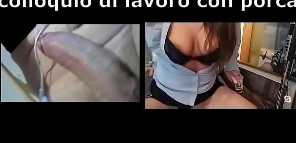 colloquio di lavoro durante lockdown in italia con direttrice porca mi mastruba e fa sborrare a roma